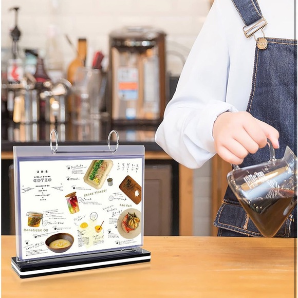 NWT Multi-Page Flip Display Card Stand Detachable Label Business Menu Folder - Picture 5 of 8